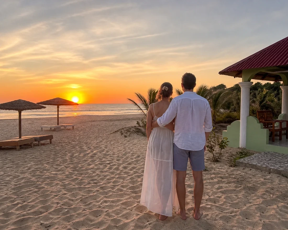 Couple sunset sleepover